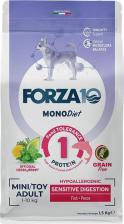 Корм для собак Forza10 MonoDiet Sensitive Digestion Mini&Toy Adult сухой корм для взрослых собак мелких пород при чувствительном пищеварении с рыбой - 1,5 кг диетические