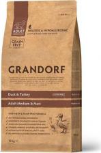 Корм для собак Grandorf Сухой корм для собак средних и крупных пород Medium&Maxi Adult Duck & Turkey, беззерновой, утка с индейкой, 10кг