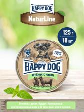 Корм для собак Happy Dog Natur Line влажный корм для собак, ягненок с рисом, паштет (125 гр)