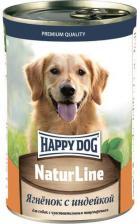 Корм для собак Happy Dog Влажный корм для собак Natur line, ягненок, индейка, 20шт по 410г