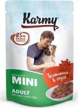 Корм для собак Karmy влажный корм для собак малых пород, мясные кусочки в соусе, телятина