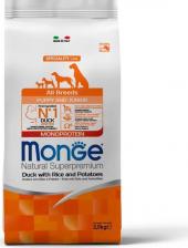 Корм для собак Monge Сухой корм Dog Speciality Line Monoprotein для щенков всех пород утка с рисом и картофелем