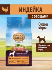 Корм для собак Nature's Table Cesar Сухой корм для взрослых собак всех пород индейка с овощами 800 г