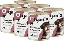 Корм для собак Organix Консервы для собак, говядина и язык, 850г