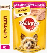 Корм для собак Pedigree Влажный корм для взрослых собак миниатюрных пород паштет с курицей 80г