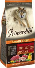 Корм для собак Primordial Сухой корм Grain Free Holistic Dog Adult All Breed with Buffalo & Mackerel беззерновой с буйволом и макрелью для собак 2кг