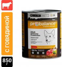 Корм для собак ProBalance Влажный корм для собак Immuno Protection, говядина, 12шт по 850г