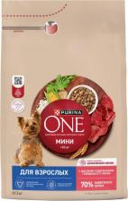 Корм для собак Purina Adult сухой корм для взрослых собак мелких пород, с говядиной и рисом - 3 кг