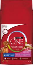 Корм для собак Purina для взрослых собак средних и крупных пород, с высоким содержанием ЯГНЕНКА И С РИСОМ, 10 кг