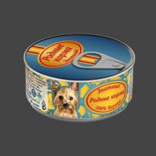 Корм для собак Родные корма Консервы Знатные 100 % Курица для собак 100г