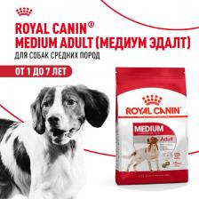 Корм для собак Royal Canin Корм для собак Size Medium Adult для средних пород от 12 месяцев до 7 лет сух.15кг