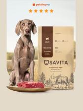 Корм для собак Savita сухой корм беззерновой корм для собак с мясом лося, GRAIN FREE ADULT, Elk, 10 кг