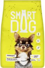 Корм для собак Smart Dog Сухой корм для собак для взрослых собак всех пород, курица, рис, 3кг