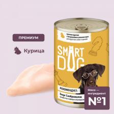 Корм для собак Smart Dog Влажный корм курочка с потрошками в соусе для взрослых собак и щенков 240 г