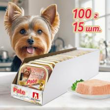 Корм для собак Зоогурман Влажный корм для собак Smolly Dog, телятина, утка, печень 1 уп. х 15 шт. х 100 г