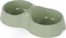 Кормушка Альтернатива Миска двойная для кошек Юта, 200 мл, зеленый