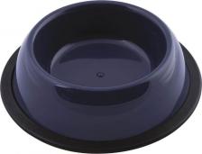 Кормушка Georplast Миска пластиковая с резиновым основанием для кошек и собак, 16,5 см, серая