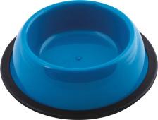 Кормушка Georplast Миска пластиковая с резиновым основанием для кошек и собак, 16,5 см, синяя