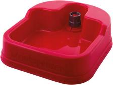 Кормушка Georplast Миска с автопоилкой для кошек и собак, 23,5х20х5,5 см, красная
