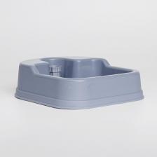 Кормушка Georplast Миска с автопоилкой для кошек и собак, 23,5х20х5,5 см, сиреневая
