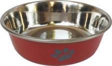 Кормушка Homepet Миска Heavy Лапки металлическая утяжеленная красная для животных 450 мл