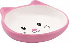 Кормушка КерамикАрт миска для кошек мордочка кошки (160 мл., Розовый)