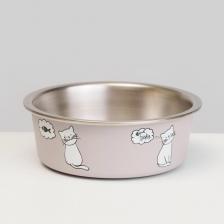 Кормушка Petmax Миска Bone Appetit, 300 мл, сиреневая