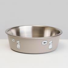 Кормушка Petmax Миска Bone Appetit, 850 мл, бежевая