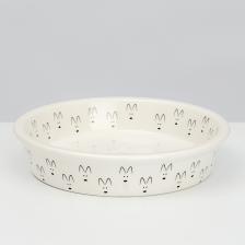 Кормушка Petmax Миска керамическая Мордочки, 150 мл, белая
