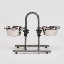 Кормушка Rurri Cтойка-кормушка металлическая для собак, 2х850мл