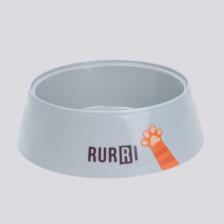 Кормушка Rurri Миска пластиковая 300мл, серая