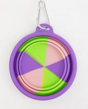 Кормушка Rurri Миска силиконовая складная для кошек и собак Mix color, 10х5 см, 240 мл, яркая