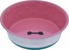 Кормушка Tappi Миска для собак Хади металлическая 1,9 л розовая
