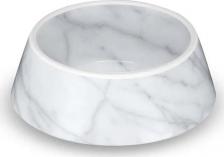 Кормушка TarHong Одинарная миска для собак Carrara Marble, меламин, белый, 0.7 л