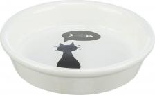 Кормушка Trixie Миска керамическая Кошка 0,25 л/ф 13 см, белая