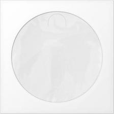 Коробка, упаковка для дискет, CD, DVD Mirex Конверт для CD/DVD дисков, 125х125 мм, d=100 мм, окно, выруб. язычок, белый