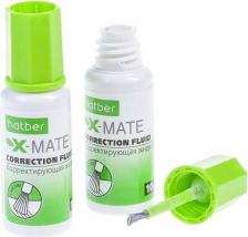 Корректирующее средство Hatber Корректирующая жидкость "X-Mate", на химической основе 10 мл, с кисточкой