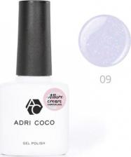 Косметика для ногтей Adri Coco Гель-лак Allure сream №09 камуфлирующий сиреневый с шиммером, 8 мл