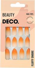 Косметика для ногтей DECO Набор накладных ногтей FLUFFY OMBRE, orange, 24 шт, клеевые стикеры 24 шт