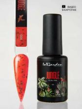 Косметика для ногтей In'Garden Гель-лак для ногтей Jungle № 004 яркий красный с черными хлопьями 8 мл