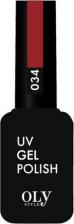 Косметика для ногтей OlyStyle Гель-лак для ногтей OLS UV, тон 034 алый, 10мл