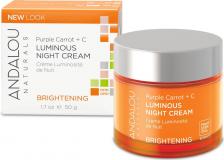 Крем Andalou Naturals Ночной осветляющий крем «Пурпурная морковь + витамин С» Коллекция "Сияние",50 мл