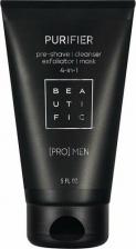 Скраб Beautific Гель скраб для лица 4 в 1 PURIFIER мужской, очищающий, с кислотами, мягкий, от черных точек, 150 мл