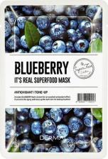 Маска Dermal Маска для лица тканевая It's Real Superfood Mask BLUEBERRY 25 г