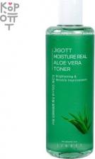 Тоник Jigott Тонер для лица увлажняющий с алоэ Moisture Real Aloe Vera Toner, 300 мл