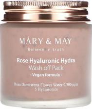 Маска Mary&May Rose Hyaluronic Hydra, смывающая маска, 125 г (4,4 унции)
