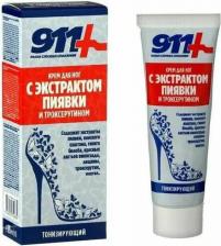Крем Твинс Тэк 911 Крем тонизирующий для ног с экстрактом пиявки и троксерутином, 85 мл