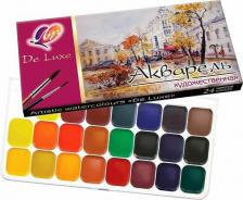 Краска для рисования Луч Акварельные краски De Luxe медовые 24 цветов