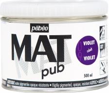 Краска для рисования Pebeo Краска акриловая экстра матовая Mat Pub №1, фиолетовый кобальт, 500 мл