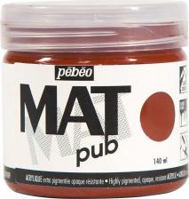 Краска для рисования Pebeo Краска акриловая экстра матовая Mat Pub №1, сиена жженая, 140 мл
